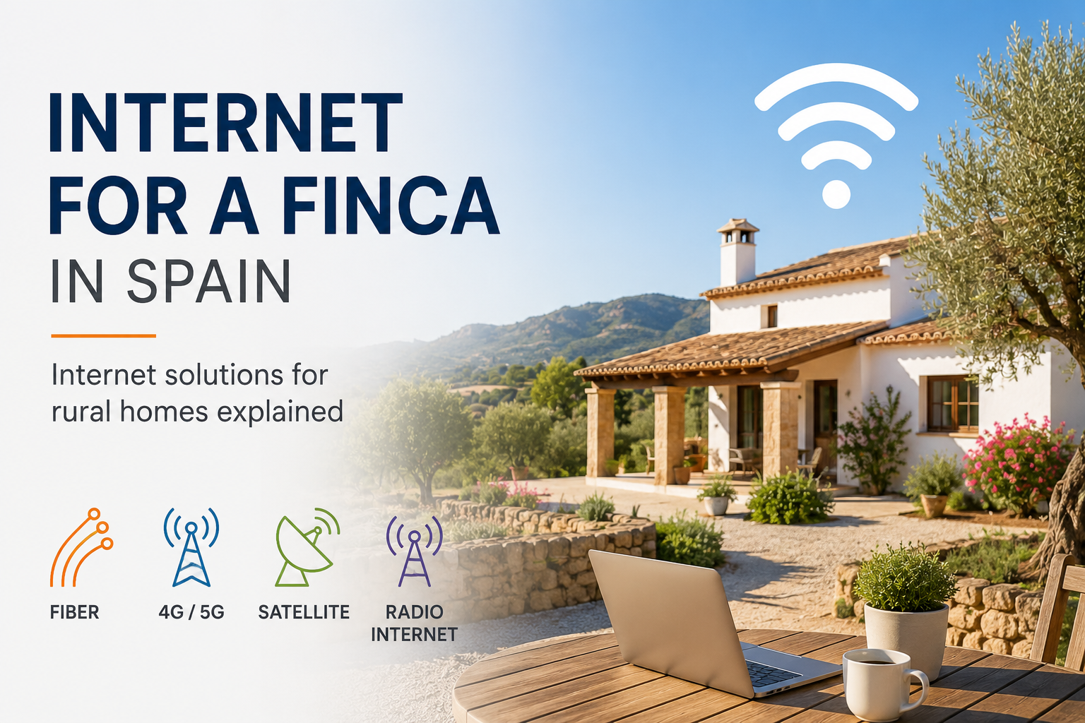 Internet dla finca w Hiszpanii: wyjaśnienie opcji internetu wiejskiego